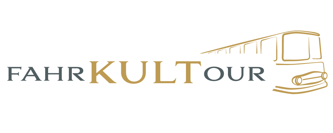 Firmenlogo Name Fahrkultour mit Silhouette eines Busses